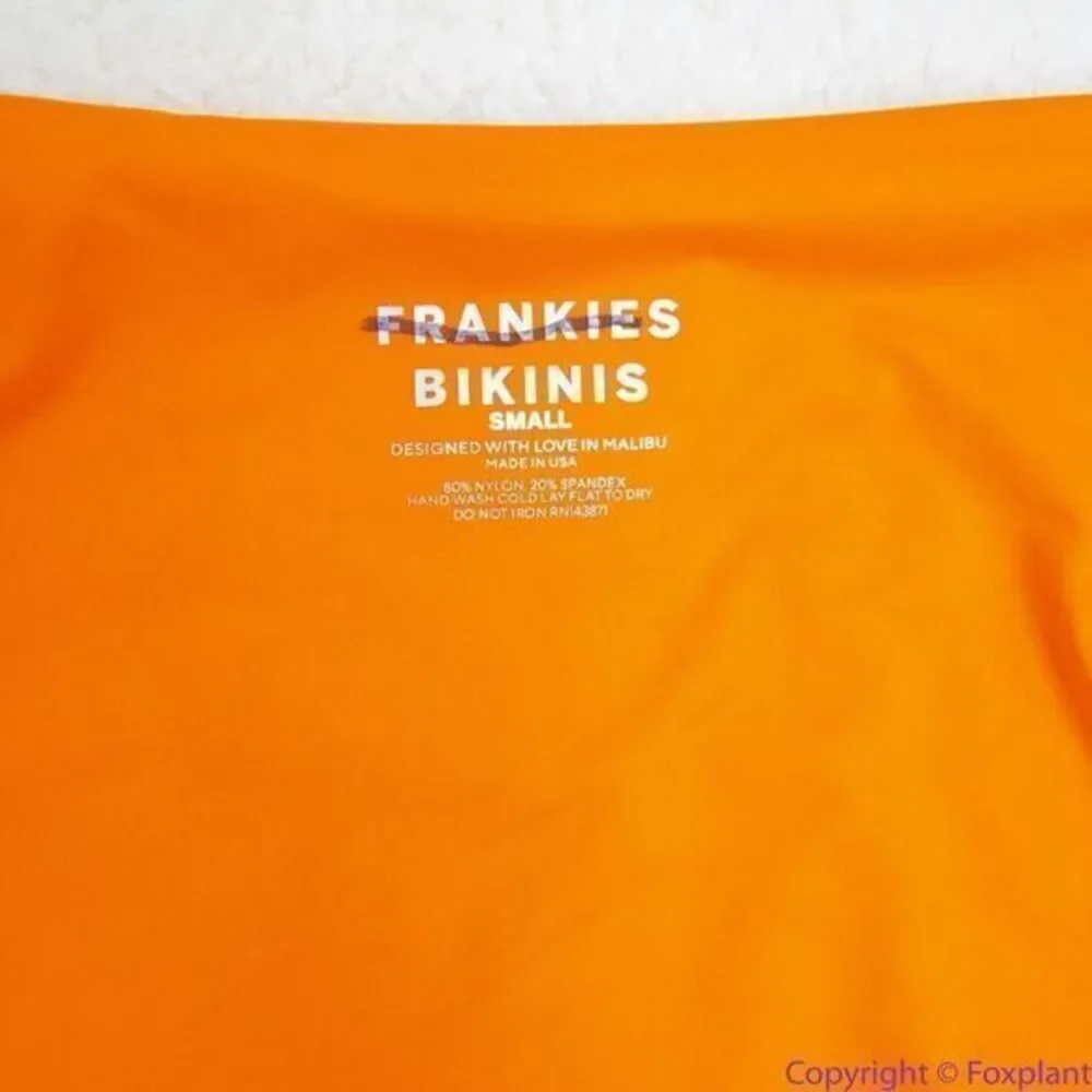 NEW Frankies Bikinis retro Indy floral halter cowl swim top,‎ S